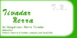 tivadar merra business card